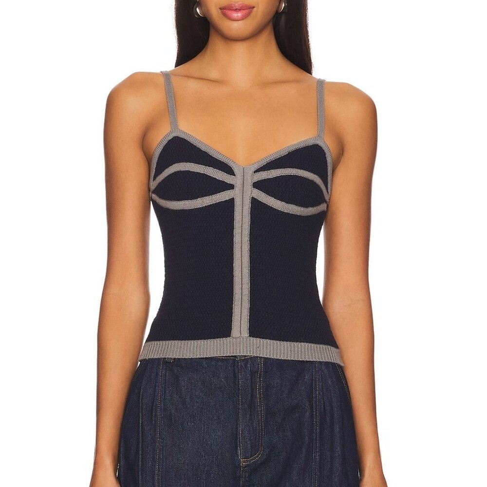 OSIS Studio Romi Tank Top - Navy / Gray - Size Small